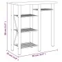 Tisch und hohe Hocker, 3-teilig aus Eisen und grauem und braunem Holz von vidaXL, Möbelsets für Küchen und Esszimmer - Ref: F...