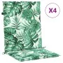 4pcs Low Back Chair Cushions Leaf Print Fabric by vidaXL, Cushions for chairs and sofas - Ref: Foro24-361311, Price: 61,90 €,...