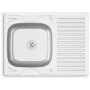 Küchenspüle mit Abtropffläche aus Edelstahl 800x600x155 mm von vidaXL, Sinkt - Ref: Foro24-147233, Preis: 100,38 €, Rabatt: %