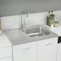 Küchenspüle mit Abtropffläche aus Edelstahl 800x600x155 mm von vidaXL, Sinkt - Ref: Foro24-147233, Preis: 100,38 €, Rabatt: %
