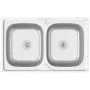 Doppelbecken-Küchenspüle aus Edelstahl, 800 x 500 x 155 mm von vidaXL, Sinkt - Ref: Foro24-147234, Preis: 111,36 €, Rabatt: %