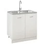 Doppelbecken-Küchenspüle aus Edelstahl, 800 x 500 x 155 mm von vidaXL, Sinkt - Ref: Foro24-147234, Preis: 111,36 €, Rabatt: %