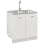 Fregadero de cocina doble seno acero inoxidable 800x600x155 mm de vidaXL, Fregaderos - Ref: Foro24-147235, Precio: 121,38 €, ...