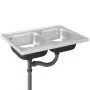 Fregadero de cocina doble seno acero inoxidable 800x600x155 mm de vidaXL, Fregaderos - Ref: Foro24-147235, Precio: 121,38 €, ...