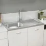 Küchenspüle mit Abtropffläche aus Edelstahl 1000x500x155 mm von vidaXL, Sinkt - Ref: Foro24-147236, Preis: 117,88 €, Rabatt: %