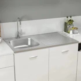 Kitchen sink with stainless steel drainer 1000x600x155 mm by vidaXL, Sinks - Ref: Foro24-147237, Price: 172,68 €, Discount: %