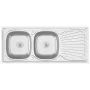 Doppelbecken-Küchenspüle aus Edelstahl, 1200 x 600 x 155 mm von vidaXL, Sinkt - Ref: Foro24-147239, Preis: 157,78 €, Rabatt: %