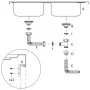 Double bowl stainless steel kitchen sink 1200x600x155 mm by vidaXL, Sinks - Ref: Foro24-147239, Price: 160,17 €, Discount: %