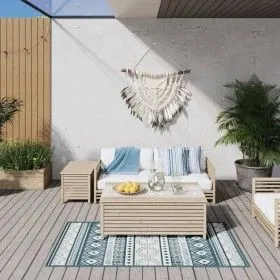 Reversible graue und wassergrüne Außenteppich 80x150 cm von vidaXL, Outdoor-Protektoren - Ref: Foro24-364791, Preis: 30,58 €,...