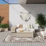 Wendbarer braun-weißer Outdoor-Teppich, 100 x 200 cm von vidaXL, Outdoor-Protektoren - Ref: Foro24-364790, Preis: 37,51 €, Ra...