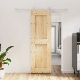 Schiebetür mit Beschlägen aus massivem Kiefernholz, 70 x 210 cm von vidaXL, Türen - Ref: Foro24-3203012, Preis: 167,48 €, Rab...