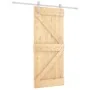 Puerta corredera con herrajes madera maciza de pino 90x210 cm by vidaXL, Doors - Ref: Foro24-3203024, Price: 196,26 €, Discou...