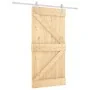 Schiebetür mit Beschlägen aus massivem Kiefernholz, 100 x 210 cm von vidaXL, Türen - Ref: Foro24-3203025, Preis: 238,25 €, Ra...