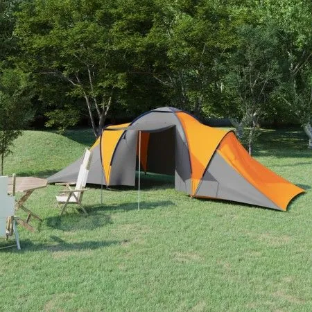 Tent for 6 people gray and orange fabric by vidaXL, tents - Ref: Foro24-93186, Price: 138,11 €, Discount: %