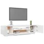 TV-Möbel mit LED-Leuchten in glänzendem Weiß 160x35x40 cm von vidaXL, TV-Möbel - Ref: Foro24-804433, Preis: 150,49 €, Rabatt: %