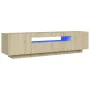 Mueble de TV con luces LED roble Sonoma 160x35x40 cm de vidaXL, Muebles TV - Ref: Foro24-804430, Precio: 108,09 €, Descuento: %