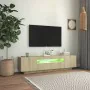 Mueble de TV con luces LED roble Sonoma 160x35x40 cm de vidaXL, Muebles TV - Ref: Foro24-804430, Precio: 108,09 €, Descuento: %