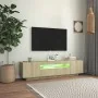 TV cabinet with LED lights Sonoma oak 160x35x40 cm by vidaXL, TV Furniture - Ref: Foro24-804430, Price: 108,09 €, Discount: %