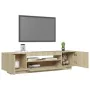 Mueble de TV con luces LED roble Sonoma 160x35x40 cm de vidaXL, Muebles TV - Ref: Foro24-804430, Precio: 108,09 €, Descuento: %