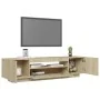 TV cabinet with LED lights Sonoma oak 160x35x40 cm by vidaXL, TV Furniture - Ref: Foro24-804430, Price: 108,09 €, Discount: %