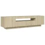 Mueble de TV con luces LED roble Sonoma 160x35x40 cm de vidaXL, Muebles TV - Ref: Foro24-804430, Precio: 108,09 €, Descuento: %