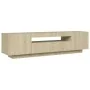 TV cabinet with LED lights Sonoma oak 160x35x40 cm by vidaXL, TV Furniture - Ref: Foro24-804430, Price: 108,09 €, Discount: %