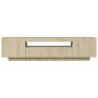 Mueble de TV con luces LED roble Sonoma 160x35x40 cm de vidaXL, Muebles TV - Ref: Foro24-804430, Precio: 108,09 €, Descuento: %