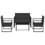 Garden set with cushions 4 pieces black synthetic rattan by vidaXL, Outdoor sofas - Ref: Foro24-319199, Price: 219,16 €, Disc...