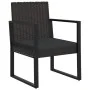 Gartenset mit Kissen 4-teilig aus schwarzem synthetischem Rattan von vidaXL, Outdoor-Sofas - Ref: Foro24-319199, Preis: 219,1...