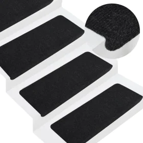 Self-adhesive stair mat 15pcs black 65x24.5x3.5cm by vidaXL, Stair mats - Ref: Foro24-343478, Price: 41,37 €, Discount: %