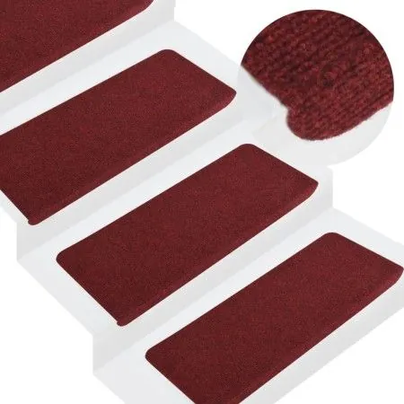 Selbstklebende Stufenmatte 15 Stück rot 65x24,5x3,5cm von vidaXL, Treppenmatten - Ref: Foro24-343480, Preis: 41,58 €, Rabatt: %