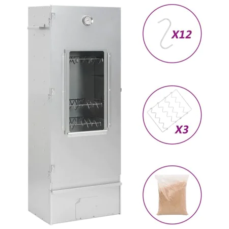 Horno ahumador astillas madera acero galvanizado 44,5x29x110 cm by vidaXL, Barbecues - Ref: Foro24-364743, Price: 198,74 €, D...