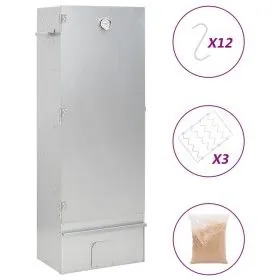 Horno ahumador astillas madera acero galvanizado 44,5x29x110 cm by vidaXL, Barbecues - Ref: Foro24-364745, Price: 226,63 €, D...