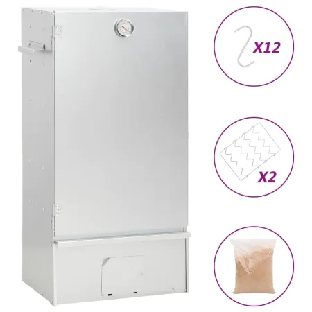 Hackschnitzel-Räucherofen aus verzinktem Stahl, 44,5 x 29 x 83 cm von vidaXL, Grillen - Ref: Foro24-364746, Preis: 157,30 €, ...