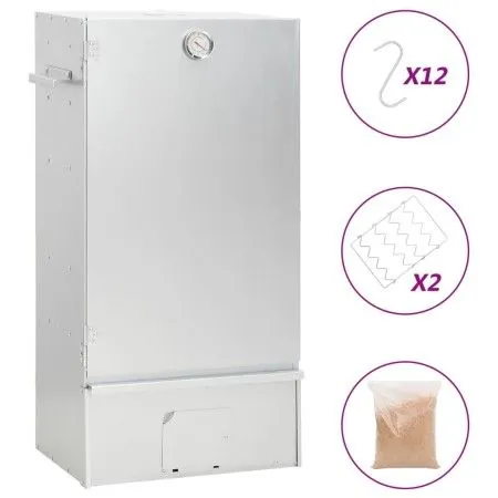 Wood chip smoker oven galvanized steel 44.5x29x83 cm by vidaXL, Barbecues - Ref: Foro24-364746, Price: 150,52 €, Discount: %