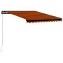 Manual retractable awning with orange and brown LED 300x250 cm by vidaXL, Awnings - Ref: Foro24-3055223, Price: 273,38 €, Dis...