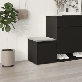 Engineered wood black stool box 40.5x40x40 cm by vidaXL, Storage baskets - Ref: Foro24-808775, Price: 46,25 €, Discount: %
