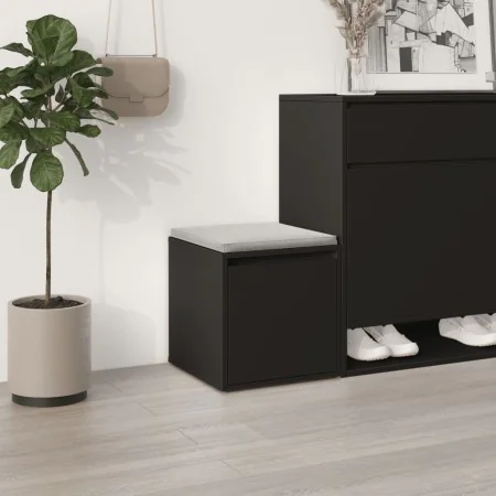Schwarzer Ingenieurholz-Hocker Schublade 40,5x40x40 cm von vidaXL, Aufbewahrungskörbe - Ref: Foro24-808775, Preis: 46,26 €, R...