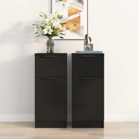 Black plywood sideboard 30x30x70 cm by vidaXL, Sideboards - Ref: Foro24-811118, Price: 110,16 €, Discount: %