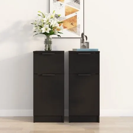 Schwarzes Sperrholz-Sideboard 30x30x70 cm von vidaXL, Sideboards - Ref: Foro24-811118, Preis: 110,16 €, Rabatt: %