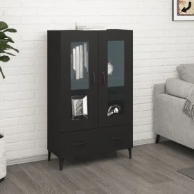 Black engineered wood sideboard 70x31x115 cm by vidaXL, Sideboards - Ref: Foro24-812556, Price: 86,26 €, Discount: %
