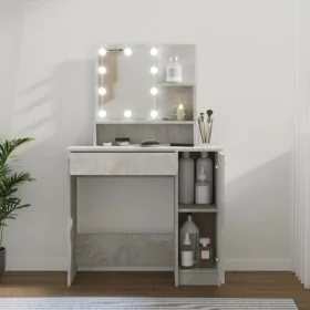 Concrete gray LED dressing table 86.5x35x136 cm by vidaXL, Bedroom Dressers - Ref: Foro24-808814, Price: 100,53 €, Discount: %
