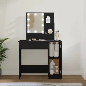 Dressing table with LED black 86.5x35x136 cm by vidaXL, Bedroom Dressers - Ref: Foro24-808811, Price: 89,73 €, Discount: %