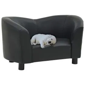 Dog sofa in black synthetic leather 67x41x39 cm by vidaXL, Beds for dogs - Ref: Foro24-170946, Price: 95,11 €, Discount: %