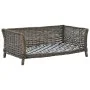 Dog basket with natural gray willow cushion 90x54x35 cm by vidaXL, Beds for dogs - Ref: Foro24-170776, Price: 120,25 €, Disco...