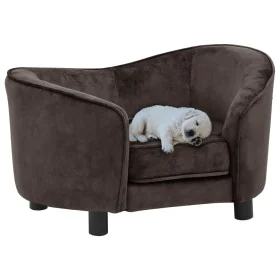 Hundesofa aus braunem Plüsch 69x49x40 cm von vidaXL, Betten für Hunde - Ref: Foro24-170942, Preis: 112,08 €, Rabatt: %