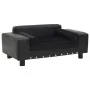 Black plush and synthetic leather dog sofa 81x43x31 cm by vidaXL, Beds for dogs - Ref: Foro24-170954, Price: 81,38 €, Discoun...