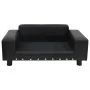 Black plush and synthetic leather dog sofa 81x43x31 cm by vidaXL, Beds for dogs - Ref: Foro24-170954, Price: 81,38 €, Discoun...