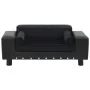 Black plush and synthetic leather dog sofa 81x43x31 cm by vidaXL, Beds for dogs - Ref: Foro24-170954, Price: 81,38 €, Discoun...