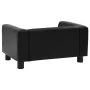 Plush and black synthetic leather dog sofa 60x43x30 cm by vidaXL, Beds for dogs - Ref: Foro24-170960, Price: 73,42 €, Discoun...